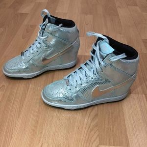 Nike Dunk Sky Hi QS Wedge Disco Ball silver womens
